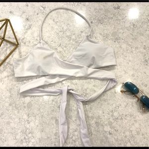 White wrap bikini top